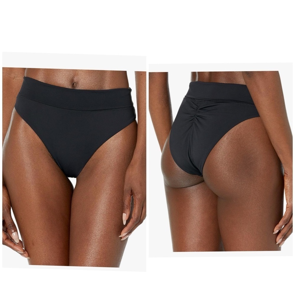 NWT Prana Black Aurelia Scrunchy Cheeky Bottom Womens Size XS UPF 50 Quick Dry